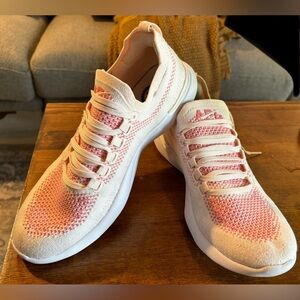 APL Women's TechLoom Breeze sneakers cream/fire coral/ white size 7.5